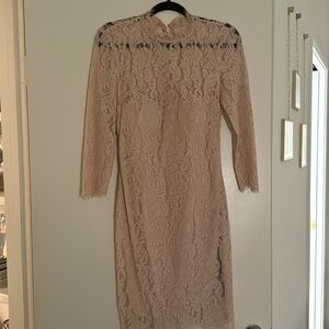 Blush pink lace dress